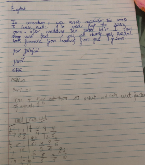 y3_bps's tweet photo. Lots of children in 3BG are trying so hard with their #homelearningBPS Well done to the families who have emailed today!๐ I can't wait to see the rest of the work tomorrow that you were busily doing when we phoned you today! ๐ @BirchfieldsPS https://t.co/uvhOfzAy9S