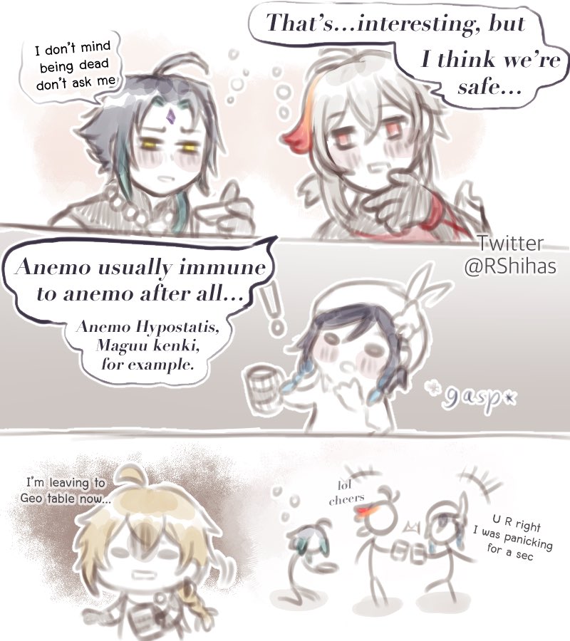 Part 2 (?)
Alcohol kills your brain cells so please drink responsibly.

#原神 #GenshinImpact #Venti #Xiao #Kazuha #Aether 