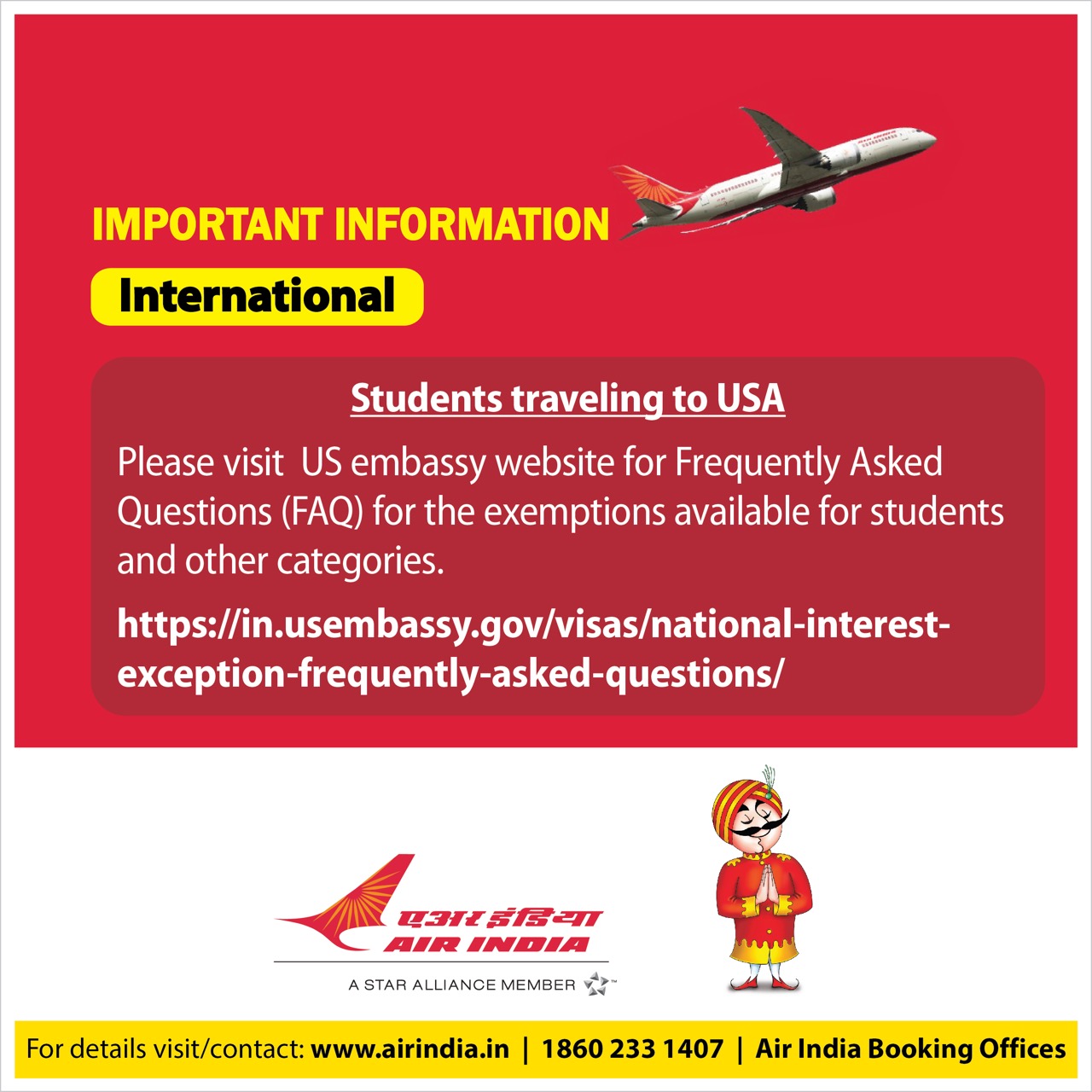 Air India on X: &ldquo;#FlyAI : Passengers who are planning to travel to 