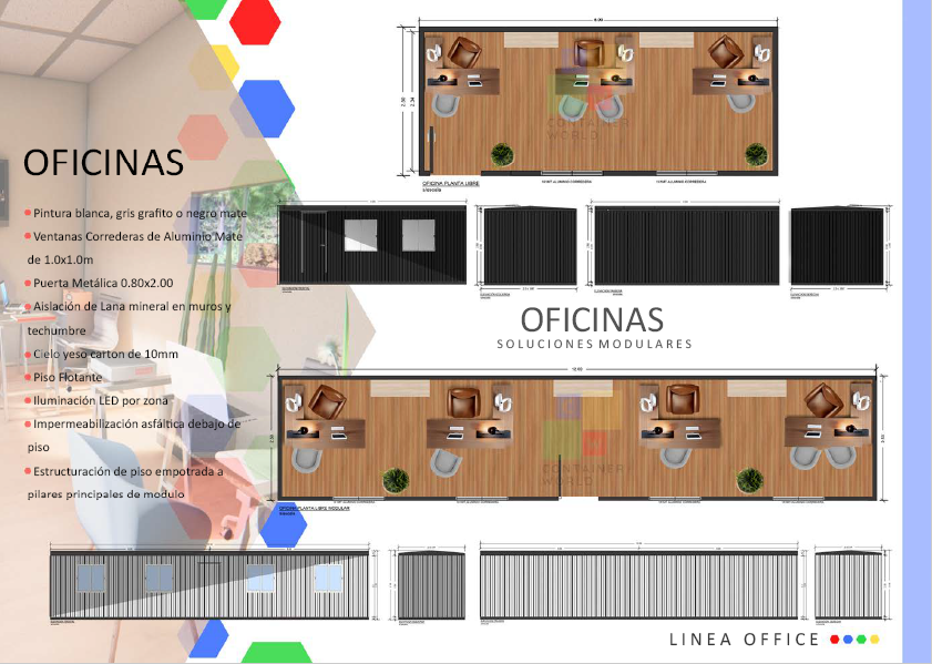 _ContainerWorld's tweet image. En Container World  puedes personalizar tu Oficina de acuerdo a tus necesidades, gustos y presupuesto.

Puedes elegir diferentes opciones de piso, revestimientos, artefactos y crear junto a nosotros la Oficina de tus sueños.