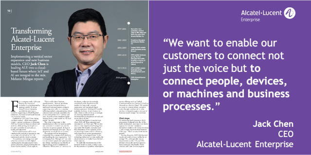 srobineau's tweet photo. Implementing a vertical sector expansion and new business models, CEO Jack Chen is leading @ALUEnterprise into a cloud-based future where IoT and AI are integral to the mix. Read the interview in Capacity Magazine. #WhereEverythingConnects https://t.co/JaUPayG9WV https://t.co/AdwOy4PvPQ