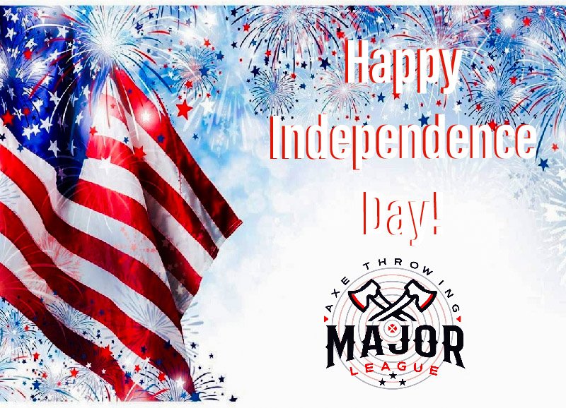 MajorLeagueAxe's tweet photo. Happy Independence Day from your favorite American made Axe Throwing  League! #Merica #throwMLAT #july4th #independenceday #axethrowing #MLAT #axeleague #axeleagues #axethrower https://t.co/a1FIR5XHBW