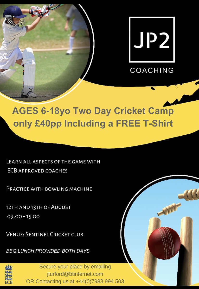 jp2_coaching's tweet photo. Summer cricket camp from JP2 coaching booking is filling up fast so don’t miss out https://t.co/Huy7Gc7XSZ