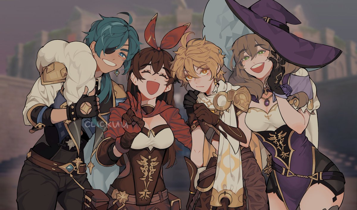 clickuu's tweet photo. aether and the knights! 💐
#genshinimpact https://t.co/U6vLZ9U8na