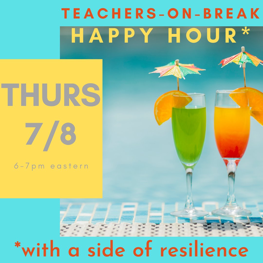 Join other teachers for connection &amp; conversation! BYOB to this free, low-key event (whatever your preference 🧃☕🍹) We'll talk resilience tips &amp; toast one another for making it to summer. All teachers are welcome - hope to see you there!  (It's free!)
mailchi.mp/8da7c69075b9/q…
