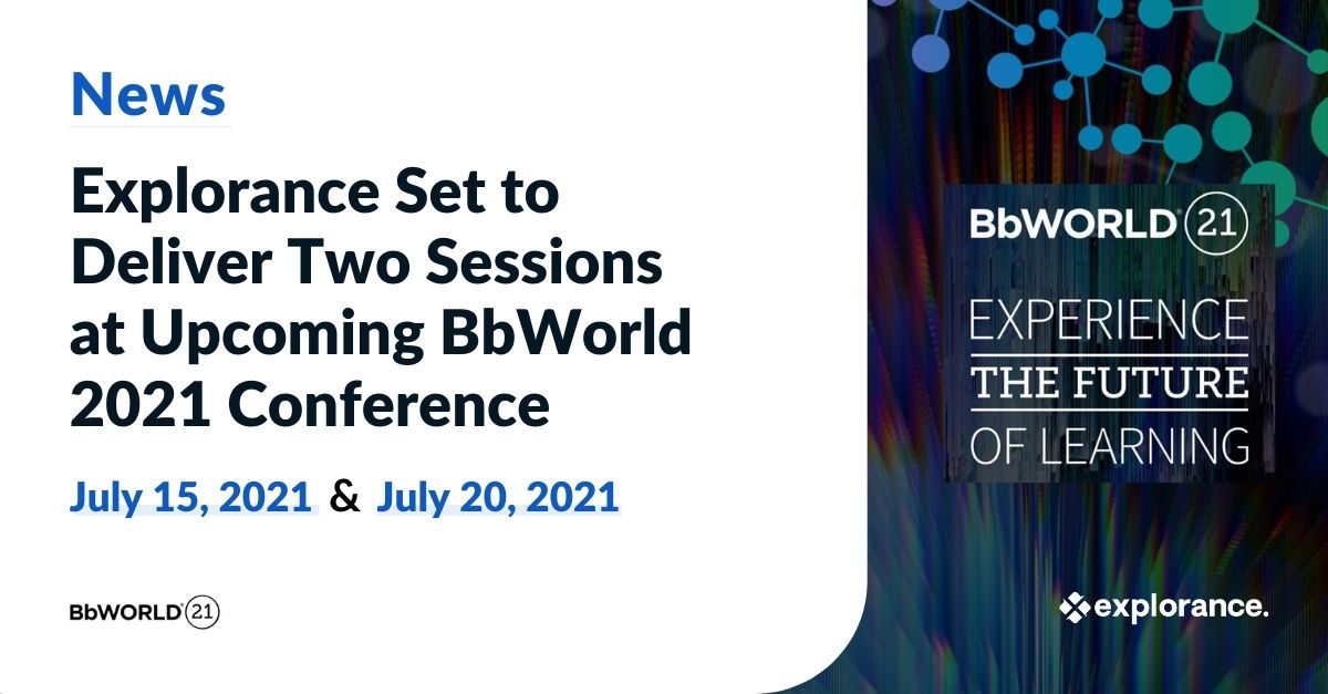 explorance's tweet photo. Explorance, a long-standing @Blackboard partner, is pleased to present 2 sessions at the upcoming #BbWorld21 conference, on July 15 &amp; 20.

Expect a focus on Blue EXM platform, and Blue's smooth integration with Blackboard Learn at @washtenawcc

Learn more: https://t.co/ZDVNEd8H1u https://t.co/QkvnI5sR0P