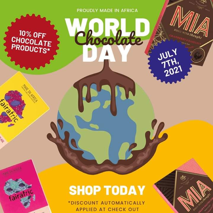 By buying African made chocolate you are supporting sustainable trade in Africa ✅ Did you know 70% of the worlds cocoa beans are grown in Africa ? Yet less than 1% of chocolate is made there 😲 We are proud to support 100% African Made Chocolate. 
#chocolateday2021