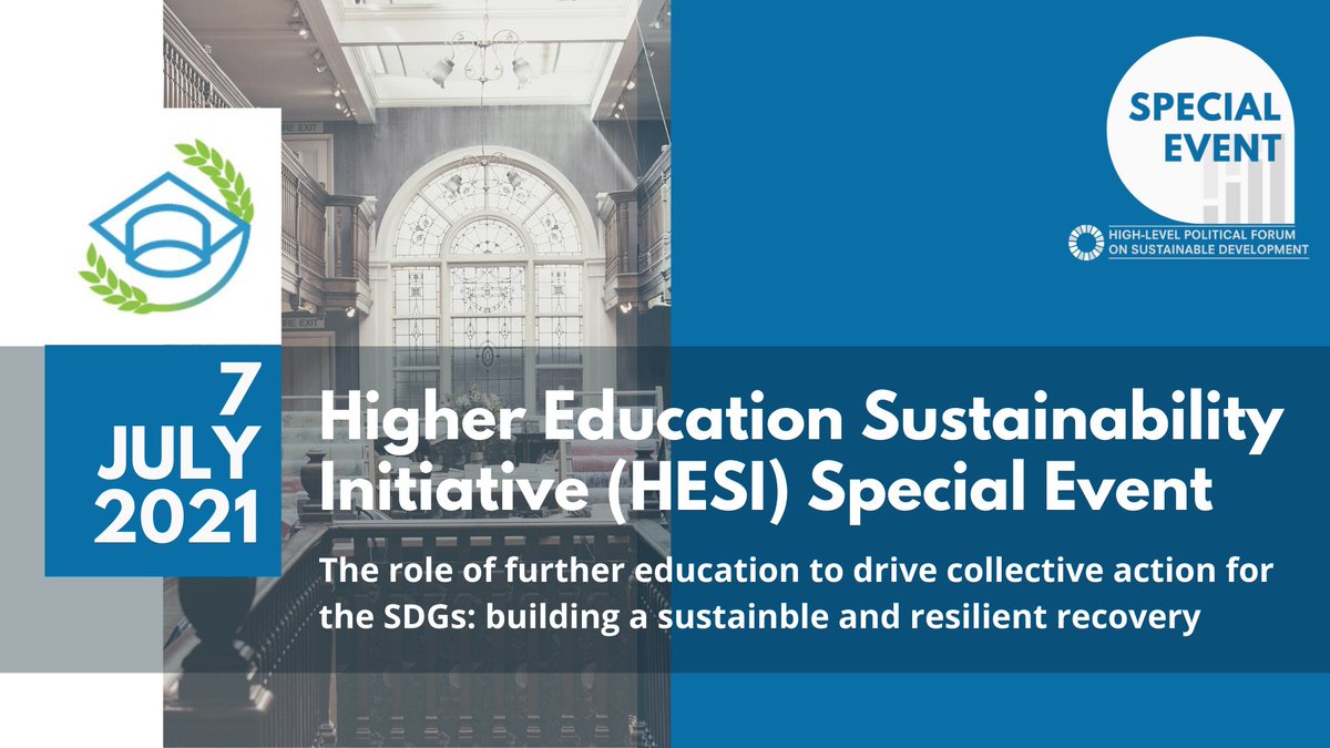 SDG_Academy's tweet image. Don't forget to register for the #HESI Special Event “The Role of Further Education to Drive Collective Action for the #SDGs” on July 7!👉 buff.ly/2Ungk3J

And stay after to celebrate the @greengowns! 

#HLPF #HLPF2021 #SDGsLearning #ESDFor2030