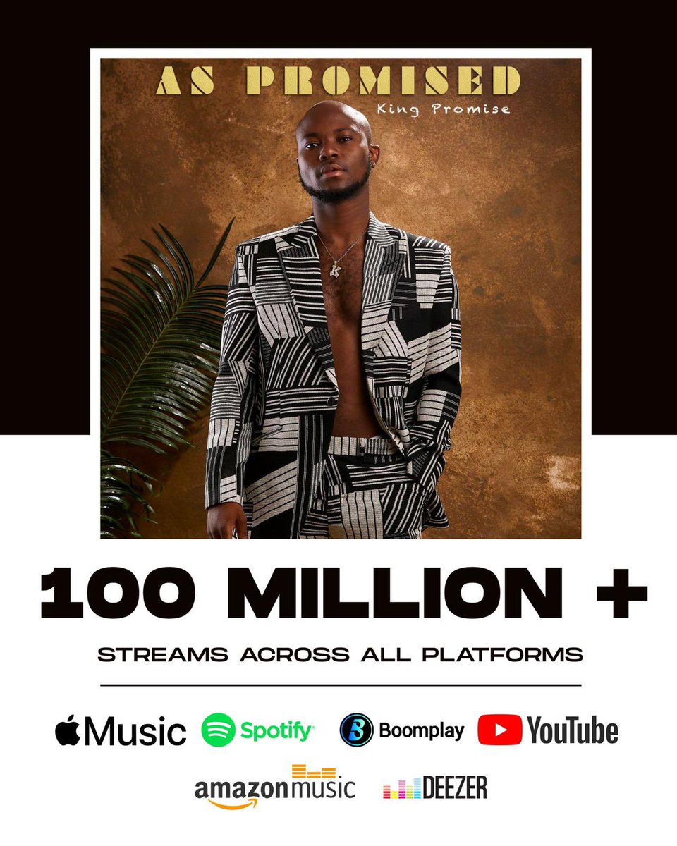 TeamKingPromise's tweet image. #AsPromised album has surpassed 100million + across all streaming platforms. The album is 2 years today ! #teamKingPromise @IamKingPromise