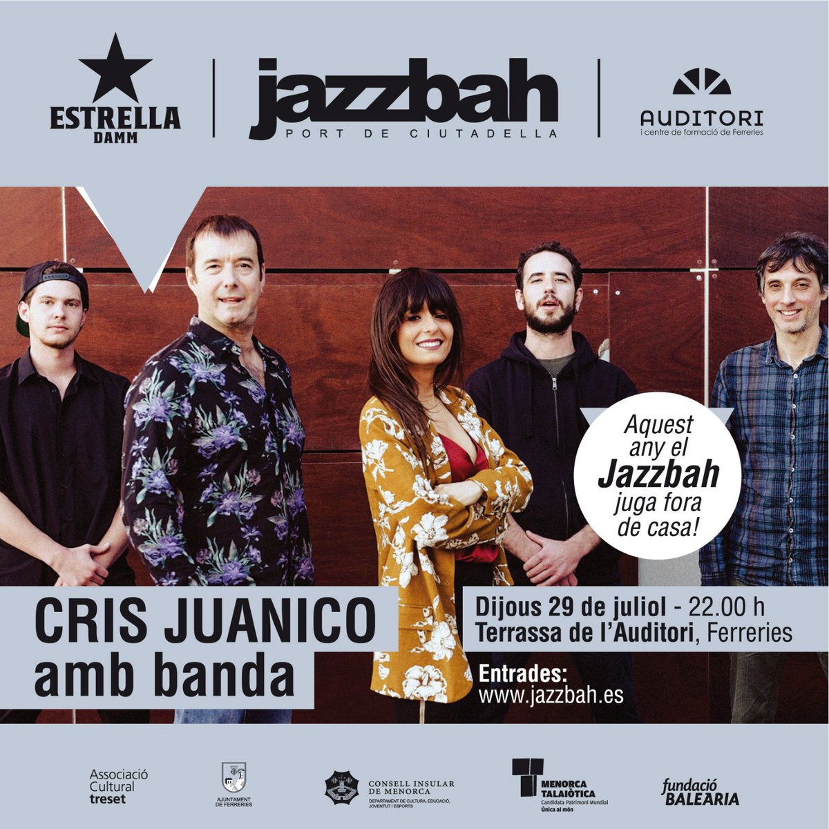 Mirau! Que el 29/07 a les 22h farem un ÚNIC concert amb banda elèctrica i que serà a la Terrassa de l'Auditori de Ferreries de la mà de l'Associació Cultural Treset i del <a href="/jazzbahclub/">Jazzbah</a>. Que estam molt contents i que trobareu entrades a entradas.codetickets.com/entradas/cris-…

Idò açò!!