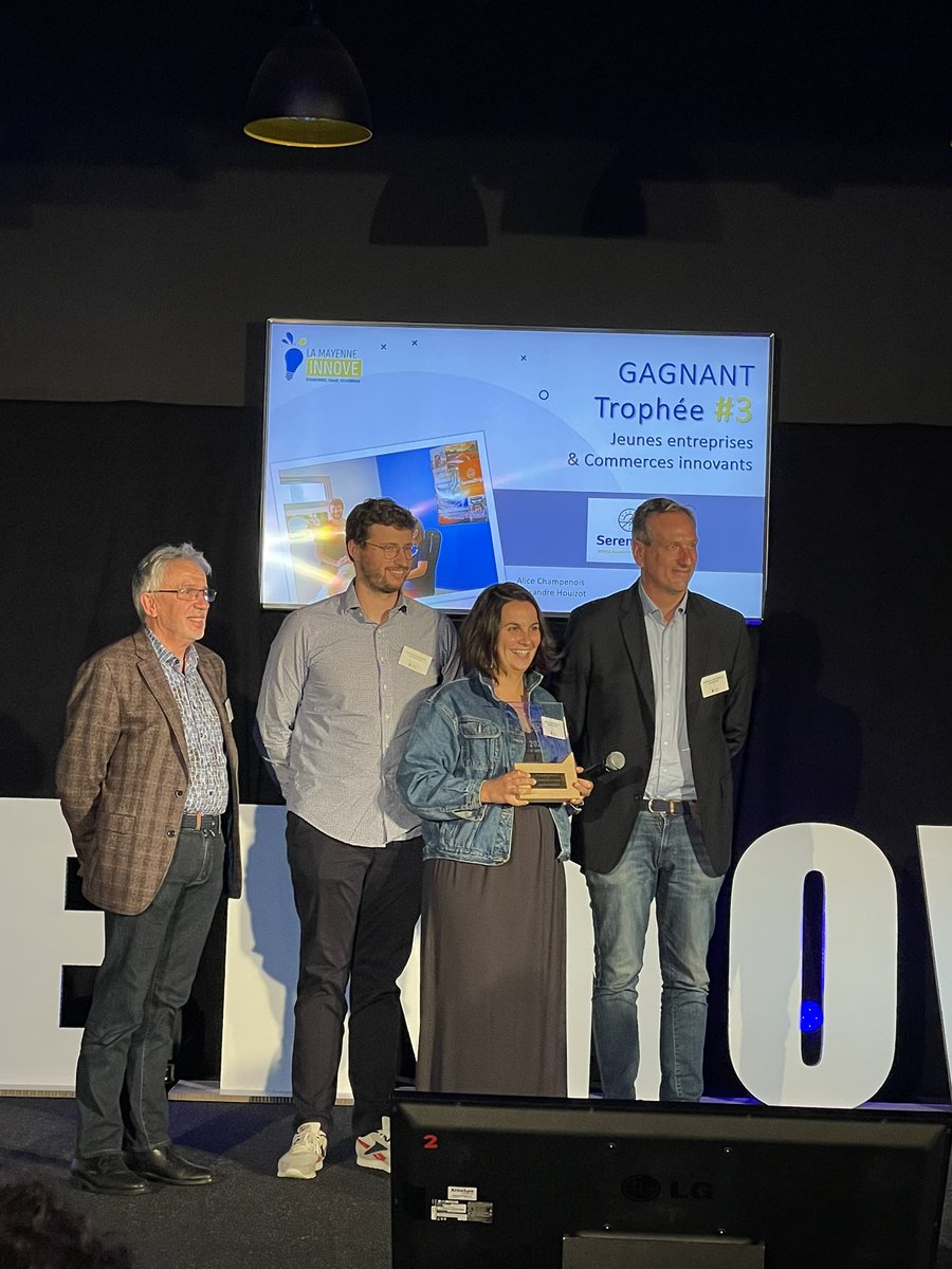 Prix jeunes entreprises et commerces innovants de la <a href="/LaMayenneInnove/">LaMayenneInnove</a> pour <a href="/SereniTrip_fr/">SereniTrip</a> 
Bravo Alice et Alexandre !!!
#assurancevoiture #insurtech #mobilite 
Une entreprise accompagnée par <a href="/LMTinnovation/">LMT</a> <a href="/ctravier/">Christian Travier</a> 
<a href="/AntoineTETART/">Antoine TETART</a>