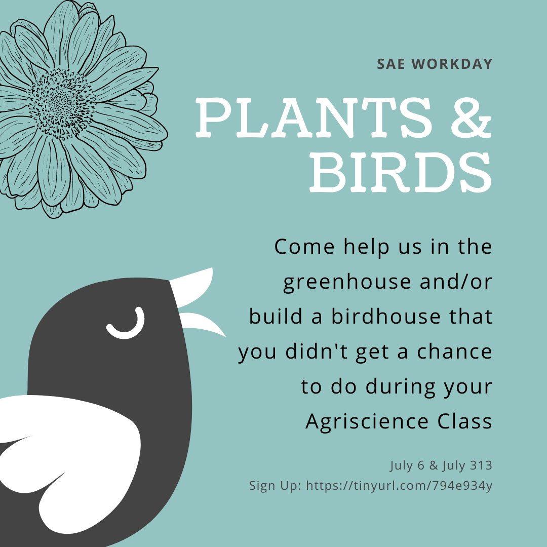 Come join us again tomorrow for some greenhouse work and birdhouse building. Sign up here: tinyurl.com/794e934y