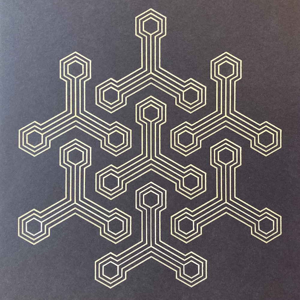 Gold metallic ink, 1mm. Cricut Explore. Designed with the #upcoming nested 'triads' #free tool. #math #art #vector #design #pattern #comingsoon #svg #plotter #plottertwitter #gold #geometric #geometricart