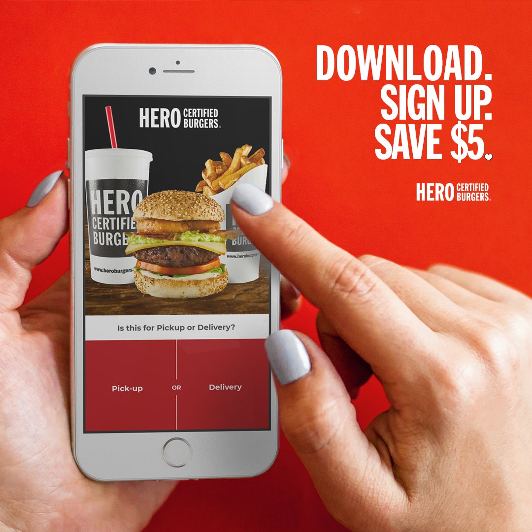 Download.  Register.  Receive $5 off your first order.  Earn 10% back with every order.

Real. Good. Savings.

Learn more: heroburgers.com/loyalty-progra…

#heroburger #heroburgers #loyalty #realgood #foodsavings #fooddeals #promocode #discounts #ordernow #downloadapp #familydeals #❤️🍔
