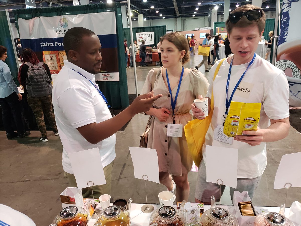 Tasting and sampling Kenya Tea at the world tea expo,2021 in Las Vegas,Convention Center