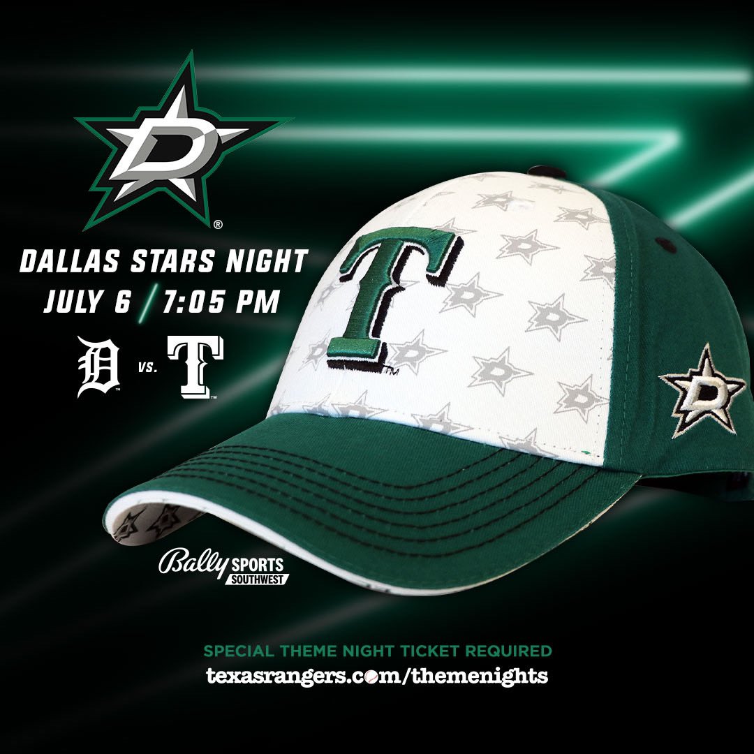 Dallas Stars on X: Root, root, root for the home team in your Victory  Green ⚾ Don't miss Stars Night with the @Rangers tomorrow at  @GlobeLifeField! 🎟 »   / X