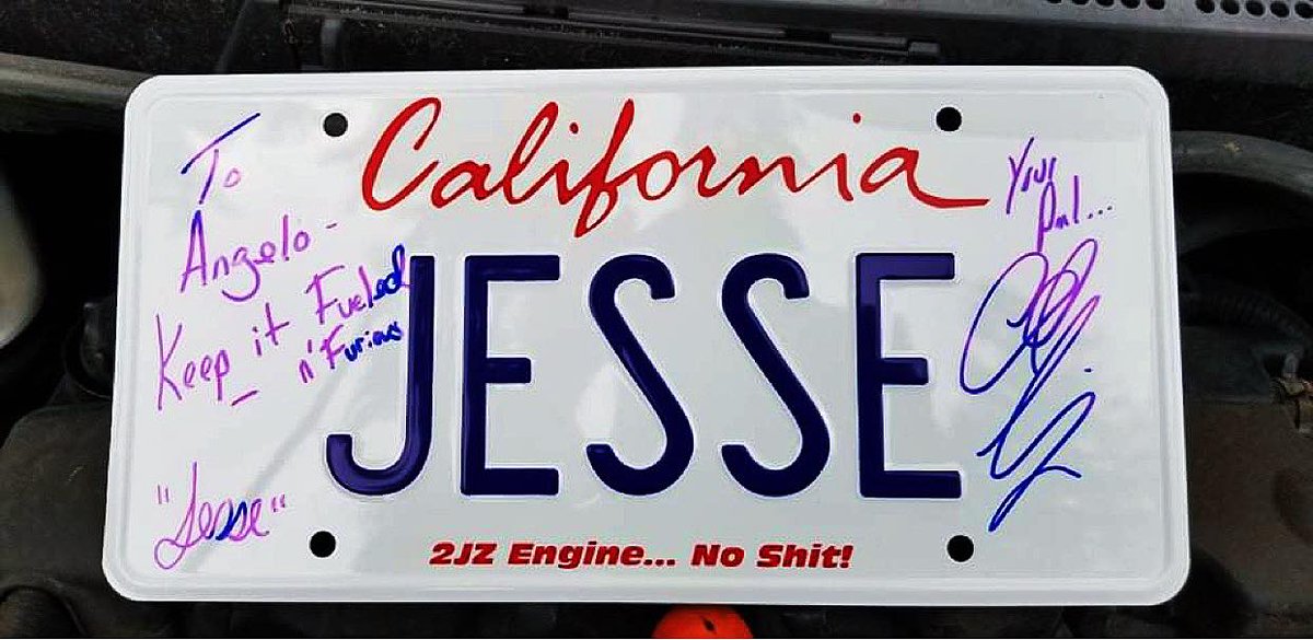FuelednFurious's tweet image. Finally got my hands on a custom signed license plate by the one and only @ChadLindberg 😀😀 Can't wait to display this with everything else! 

#fastandfurious #fastfam #monday #licenseplate #signedlicenseplate #chadlindberg #bringbackjesse #vwjettadiecastcar