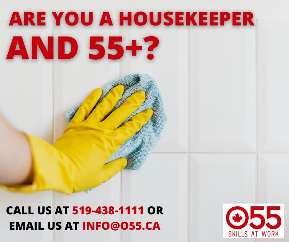 o55skills's tweet photo. We are urgently looking for housekeepers. If you are over the age of 55 and love helping others, please contact us at 519-438-1111 or email at info@o55.ca. 

#LondonOntario #519London #Housekeepers #nonprofit https://t.co/i5vXZfJCqY