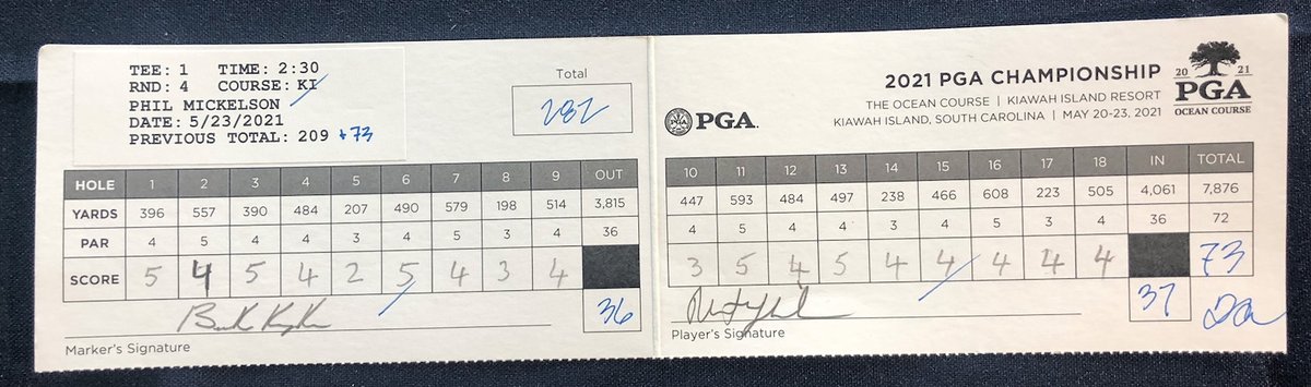 Pga Championship On Twitter Philmickelson S Winning Scorecard How Many Of These Epic Shots Do You Remember Pgachamp Pga Championship 2022 Scorecard