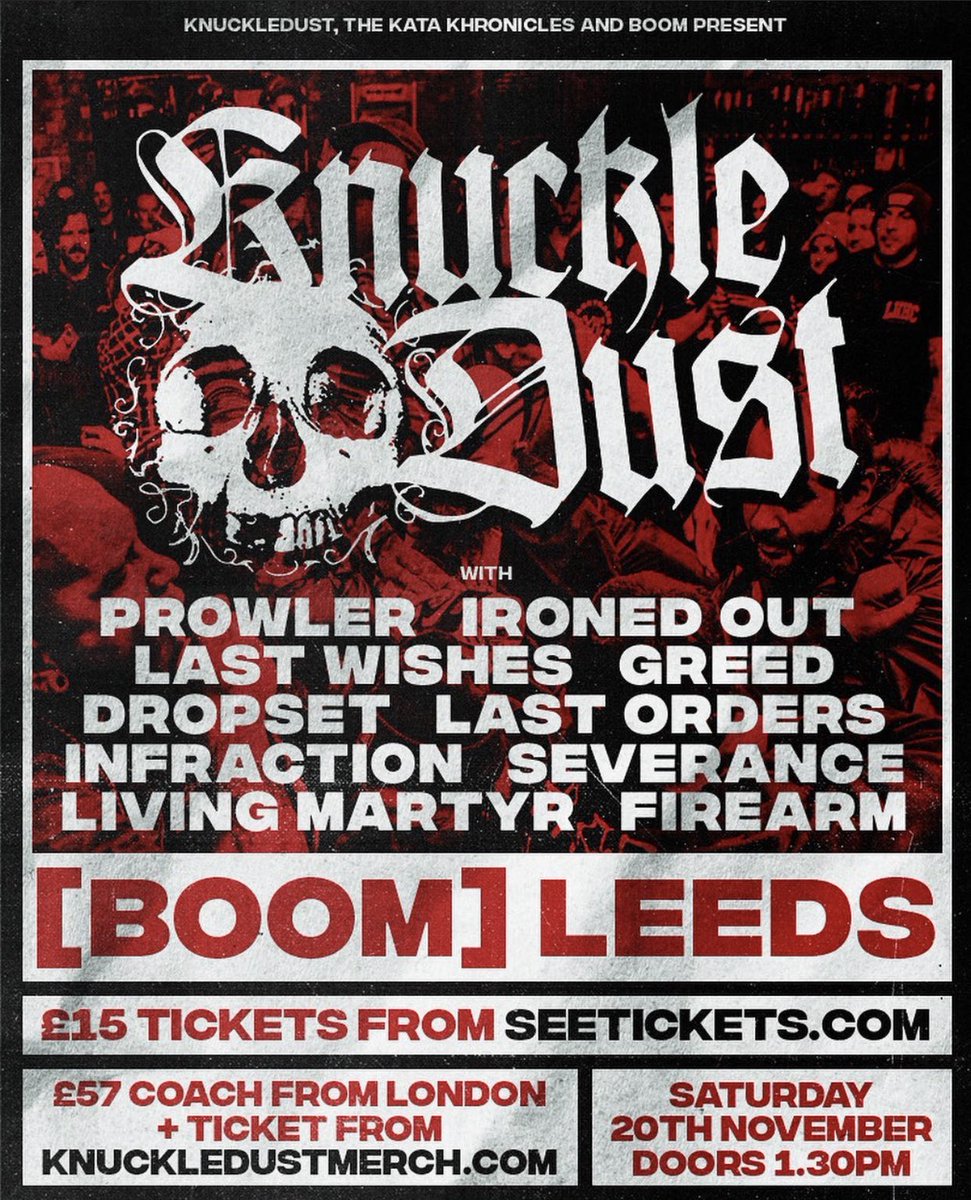Severance_hc's tweet image. Playing this crazy lineup 20th November in Leeds 

Tickets available now and with a coach/ticket combo from London available