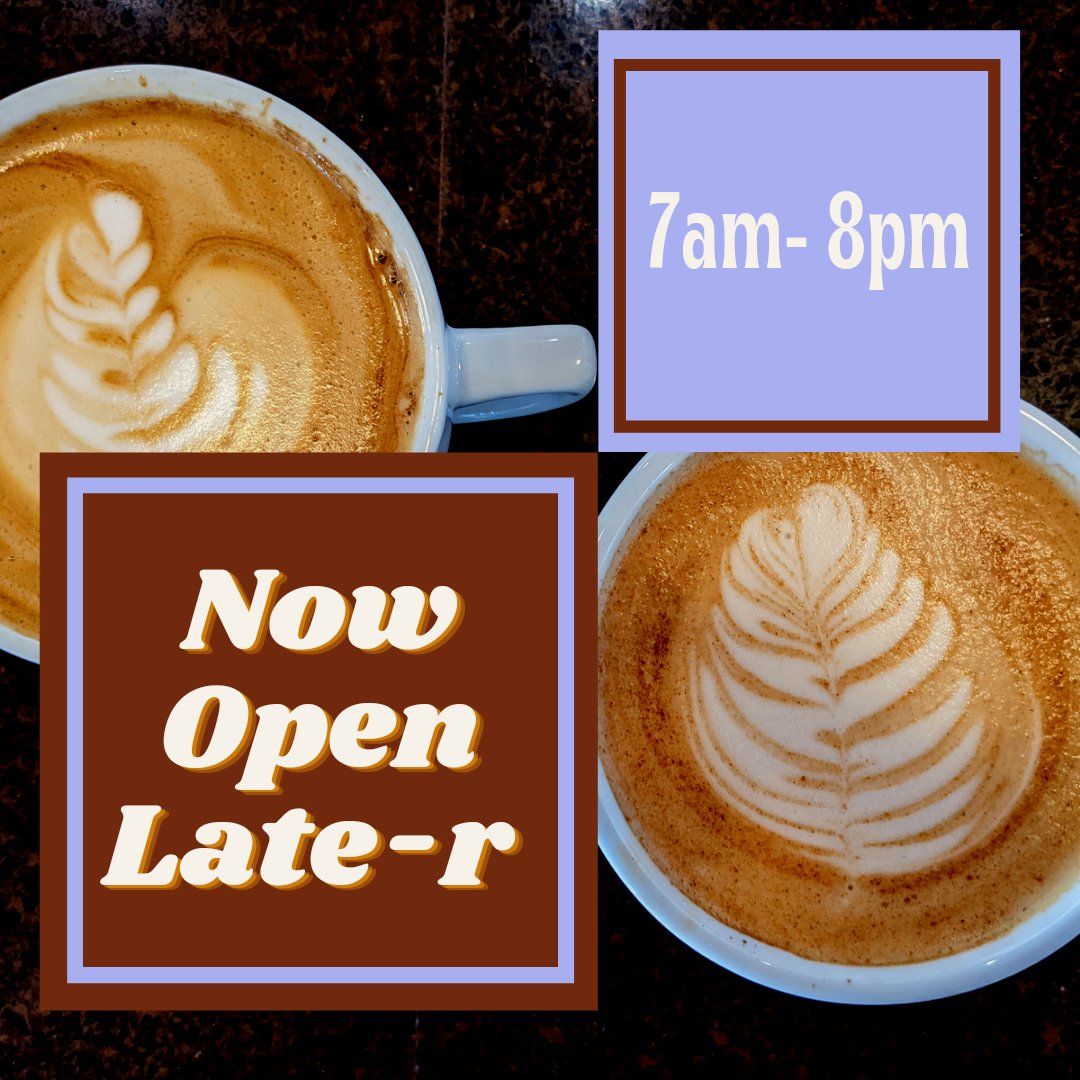 Now open till 8pm!