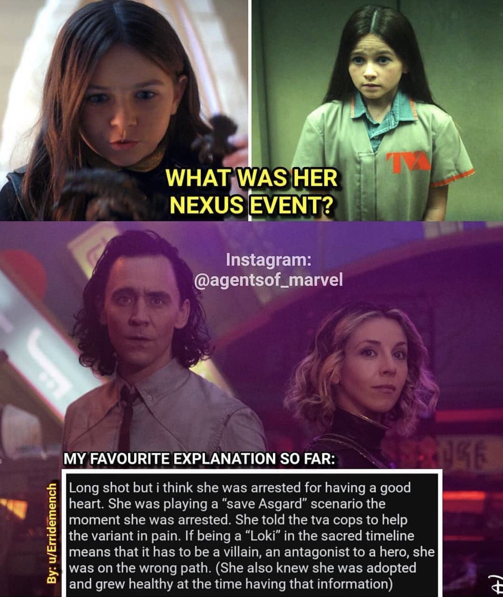 LokisHome's tweet photo. This is a muuuuuuuch better idea than Sylvie’s nexus event being her born a girl #Loki #Sylvie https://t.co/EKVmle0P1B