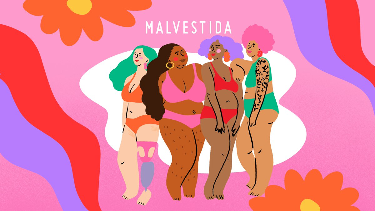 malvestida's tweet photo. ¡¡¡Arranca nuestra #FiestaDeCuerpas!!! 🔥💜🌞Un verano para hablar sobre la piel que habitamos y sus procesos, texturas, dimensiones y aventuras.  

¿Ya vieron que piciosa le quedó la imagen a nuestra genia de la ilustración @FeerOms? https://t.co/CgS5RCSB2q