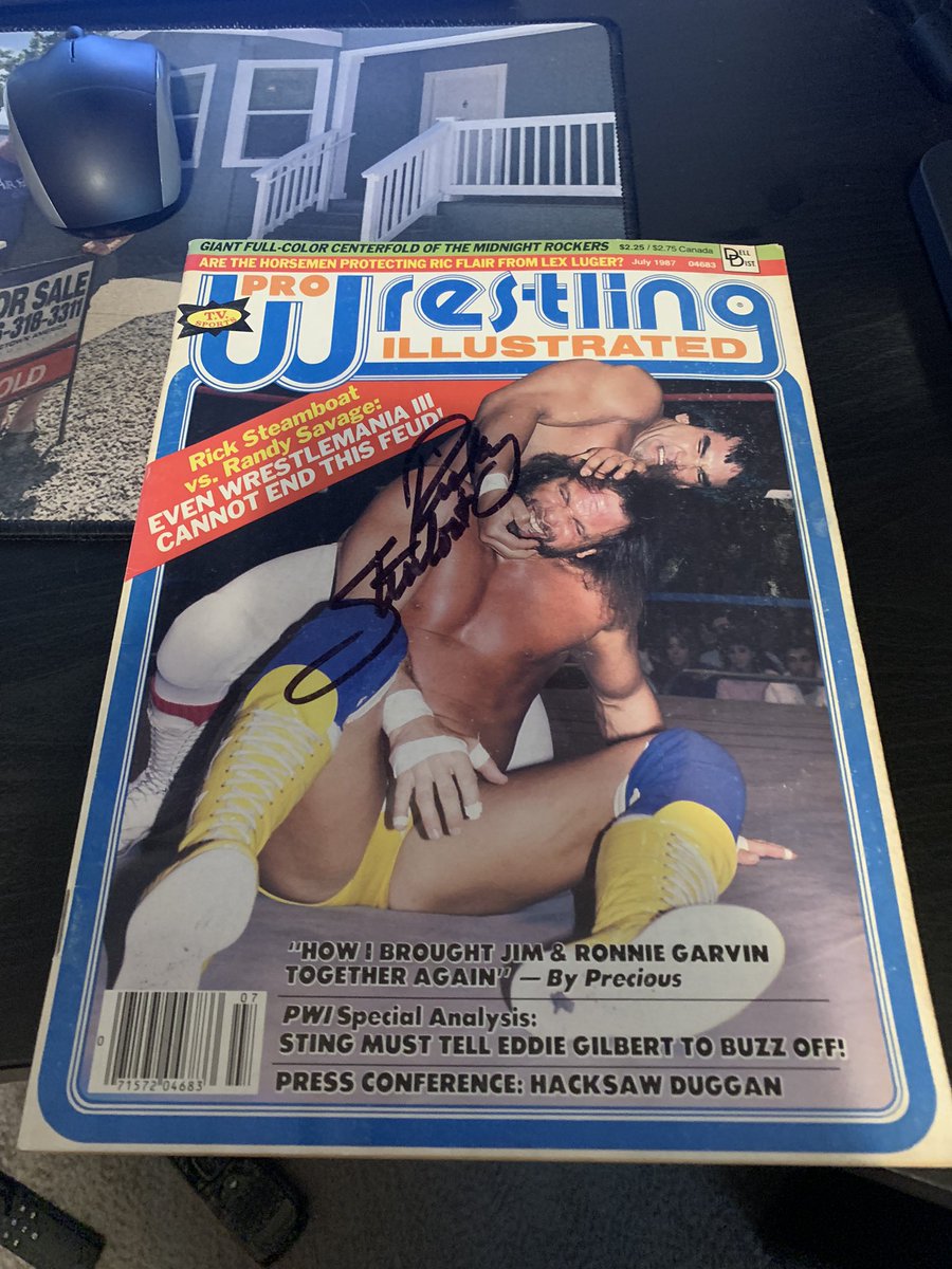 roylucier's tweet photo. Going through my stuff, found an autographed PWI that Ricky Steamboat signed. Anyone want this? Just share this post (no need for comment or follow). As long as you live in the US, I’ll pick a winner Thursday and mail it Friday. Have a wonderful week everyone https://t.co/xFSlZUC83o