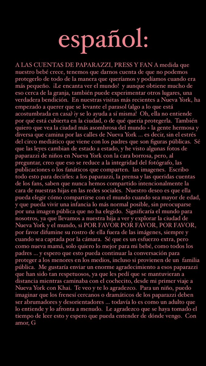 Tomlinsoncareta's tweet photo. lo dijo gigi, por favor respeten la privacidad de la bebé https://t.co/7g70YMAukq