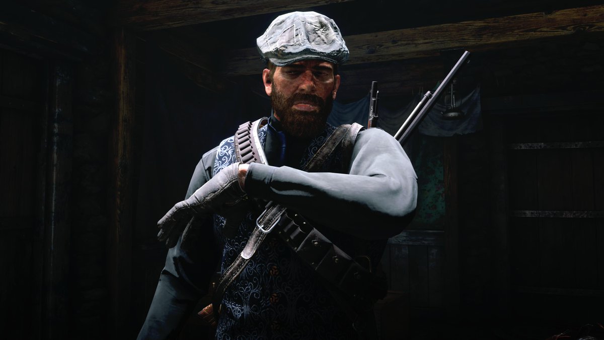 Arthur with a funny look on his face. <a href="/RockstarGames/">Rockstar Games</a> #RDR2 #RDRShots #ARTSSnapmatic #LostSoulHunter #LSPhotoStudio #VIP #VIIP #Beautiful #Art #VirtualPhotography #ArthurMorgan #FunnyFace #Odd #Weird #Goofy #RedDead2 #PS5Share #RedDeadRedemption2