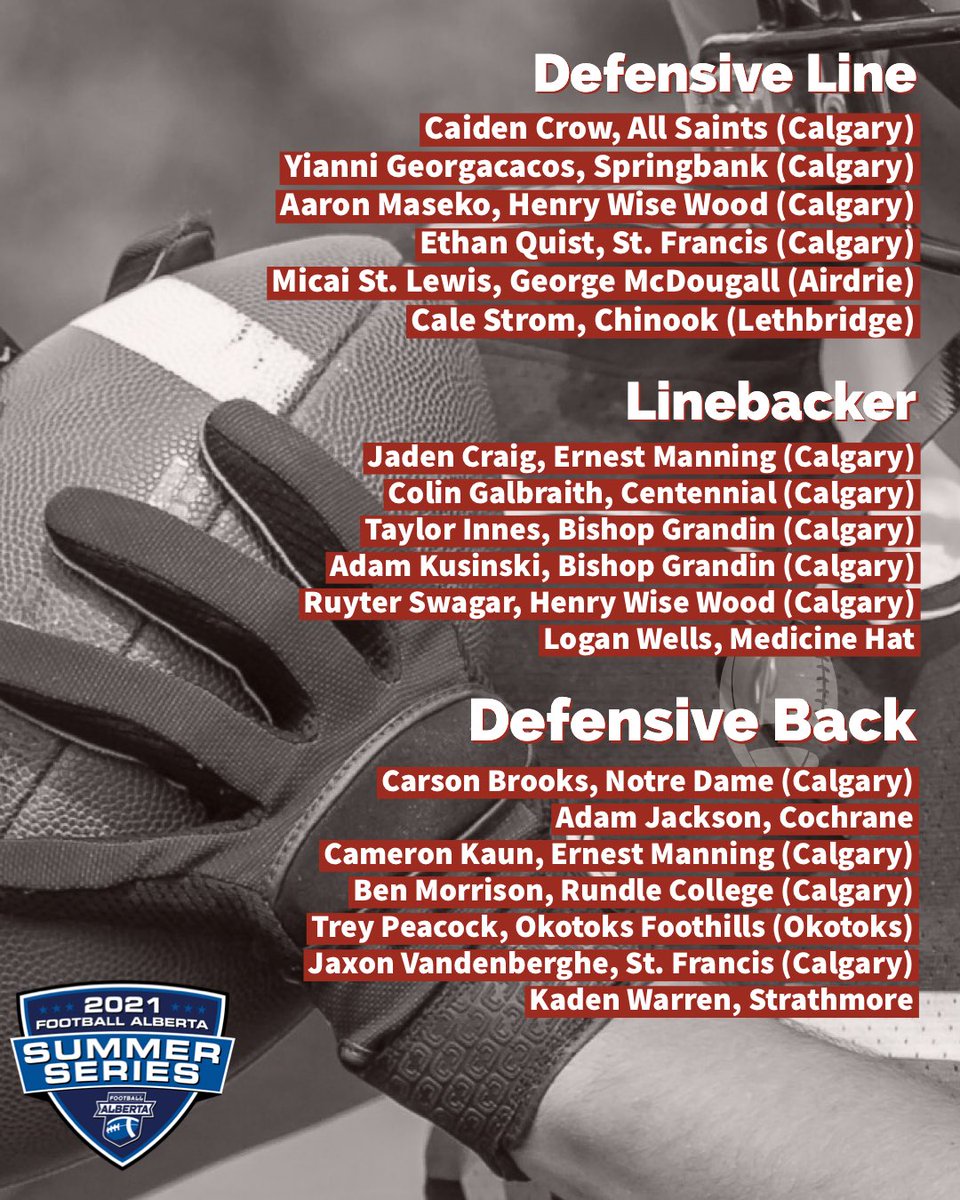 FootballAlberta's tweet photo. Here’s our final roster for Team South U18!
🏈🏈
#football #footballalberta #u18 #south #highschoolfootball🏈 #highschool https://t.co/HLPnxX3KjF