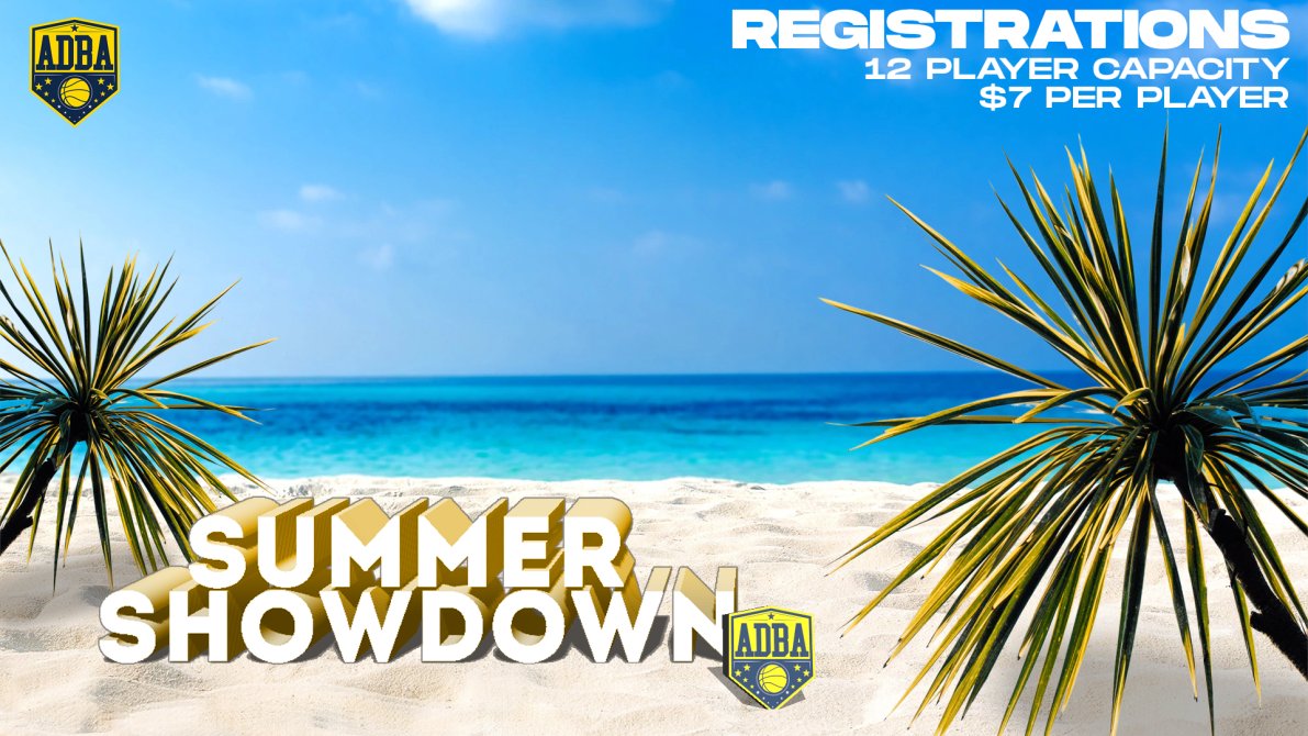Register for Season 7 "Summer Showdown" 

Register by July 11th to be entered into the Open tournament. 

What we offer:
🎯Season Bounty Awards
📈Stock Watch &amp; Player Statistics
🏆3 Tournaments 
📱Text Updates on Deadlines 

Register here:
➡️dalabtv.com/ADBA/tournamen… 

#THEADBAWAY