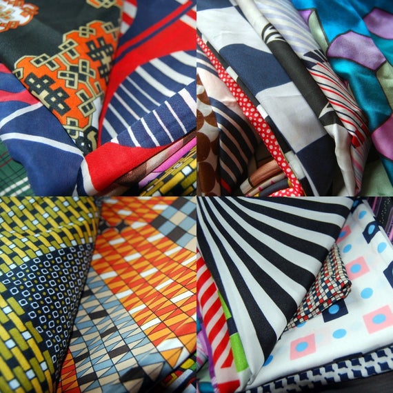 10 Geometric 1970s Vintage Scarf Lot Group Printed MOD Scooter Scarves Collection by KingsRDVintage dlvr.it/S37Jzd