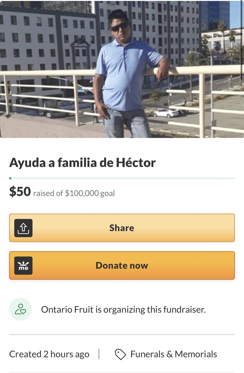 Family members have identified 32-year-old Hector Eduardo Rabinal, the fruit vendor who was killed by a DUI suspect. A GoFund Me has been created to help with funeral expenses.

gofund.me/85fbd362