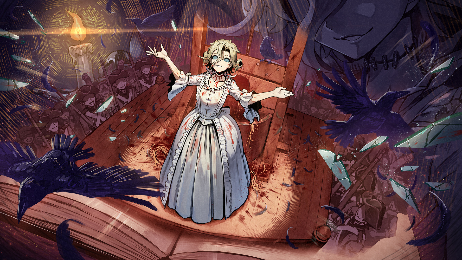 公式 Identityv 第五人格 ロウソクに火がついたら始まり 民へ人生の彩を与える者として 私は輝く笑みを壇上に捧げる 今回は 田中理恵 さん演じる 血の女王マリーのお話 黒井ススム Lv01kokuen さんの イラストに感謝なの 佳境に差し掛かる夜の