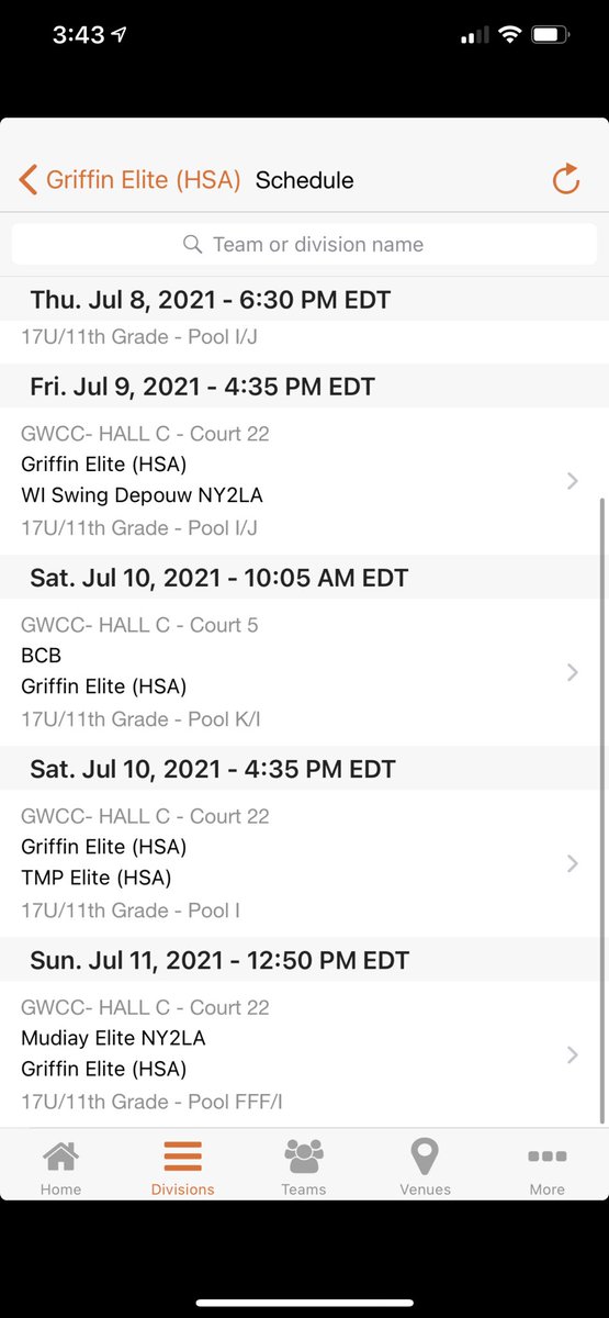 17u Q (HSA) schedule for Best of the South 🔴⚪️⚫️