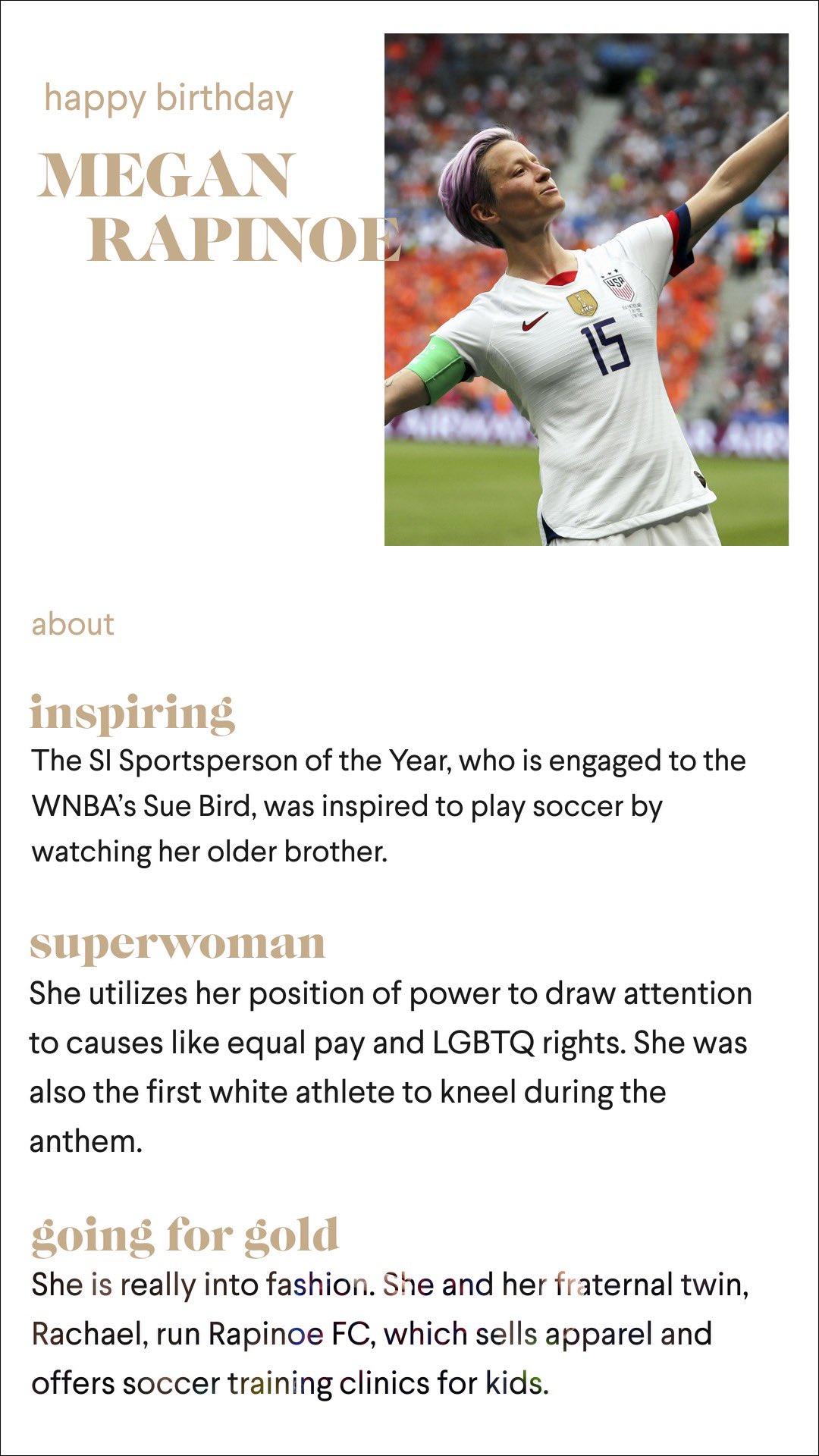 Happy Birthday to the legend Megan Rapinoe ( 