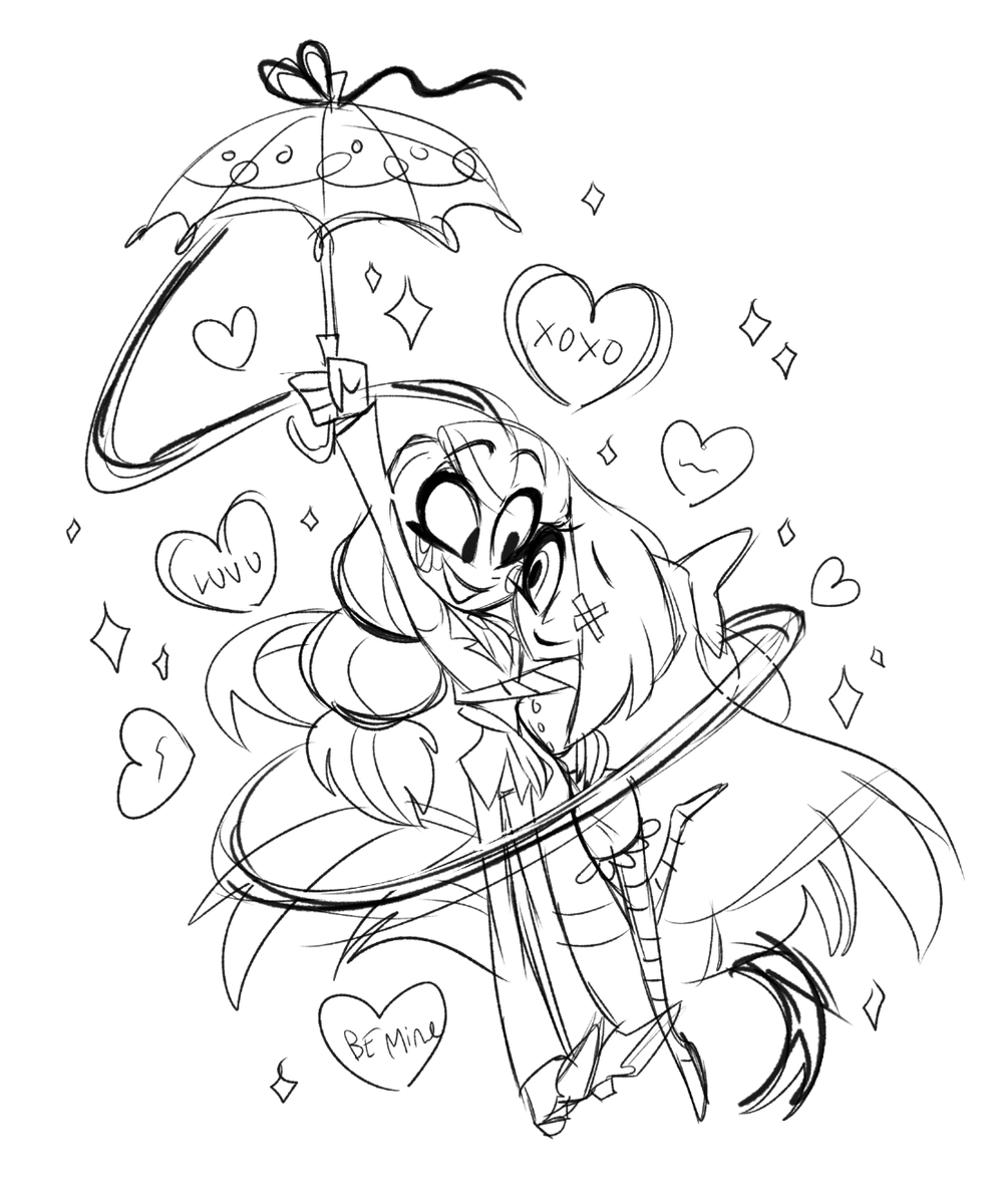 Some random unused sketches I found in my art folder #HazbinHotel 