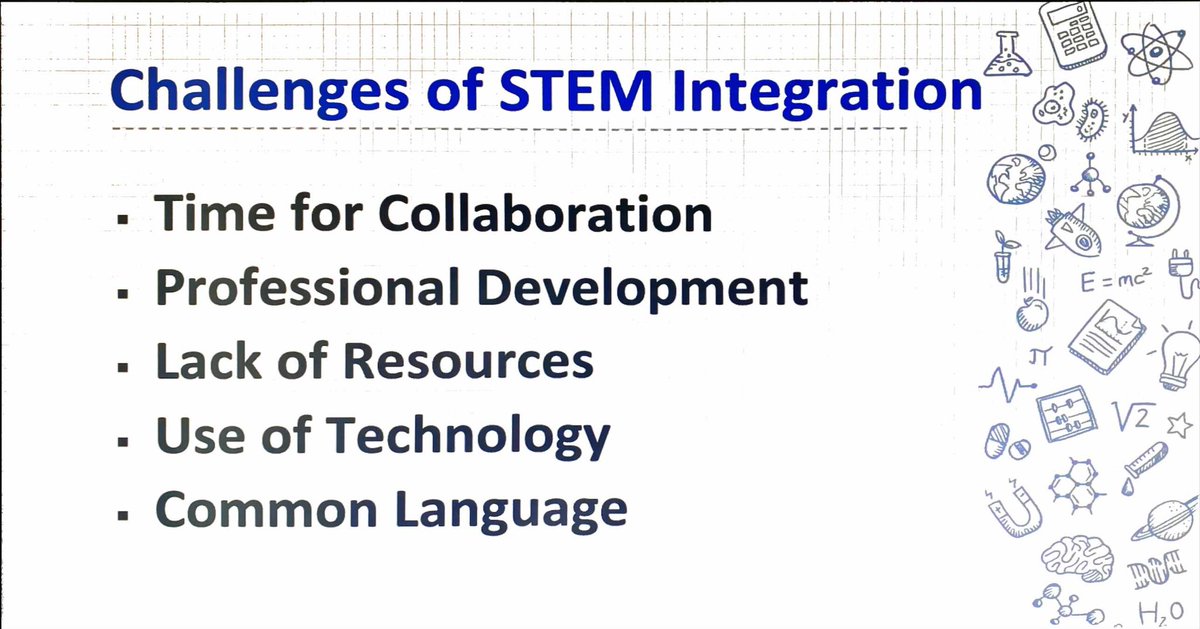 #STEM2021UBC Dr McDougall identifies the challenges of #STEM integration - a need for collaboration, PD, resources, technology, language #STEM2021