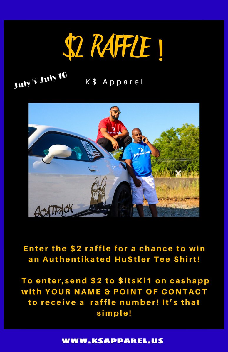 _ksapparel's tweet photo. ATTENTION TWITTER ‼️I SAID ATTENTION 🚨

THE $2 RAFFLE STARTS TODAY 🤩

For any other forms of payment, please contact me directly. 💙

#SouthernNotState #BlackOwnedBusiness #raffle https://t.co/MTzRDsrDBc