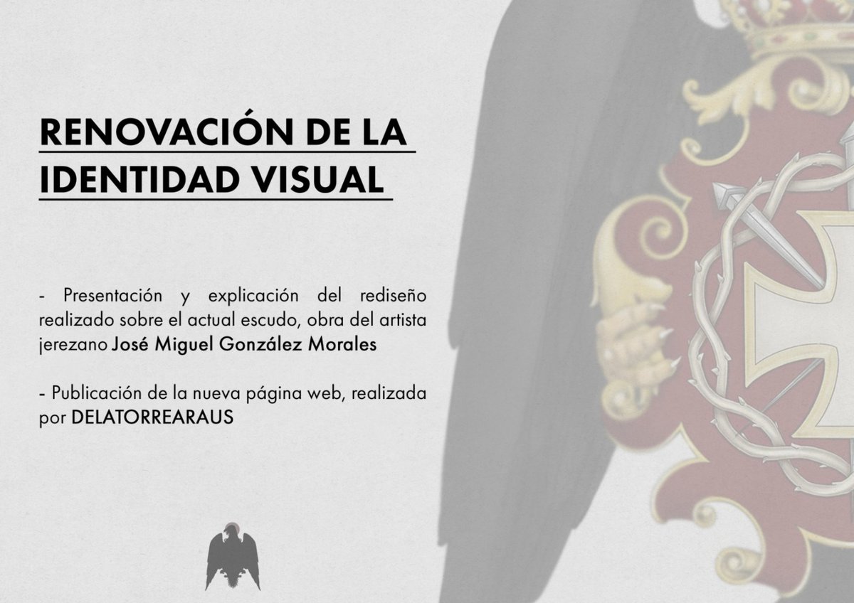 ▪️El artista jerezano <a href="/JMoraglez/">SemiMoraglez</a> ha realzado el escudo de nuestra Hermandad, siguiendo el diseño realizado por nuestro hermano Salvador Garzón.

▪️ La empresa <a href="/delatorrearaus/">delatorrearaus</a> ha realizado nuestra nueva página web

#SumarEnHermandad
#ViaCrucisGranada