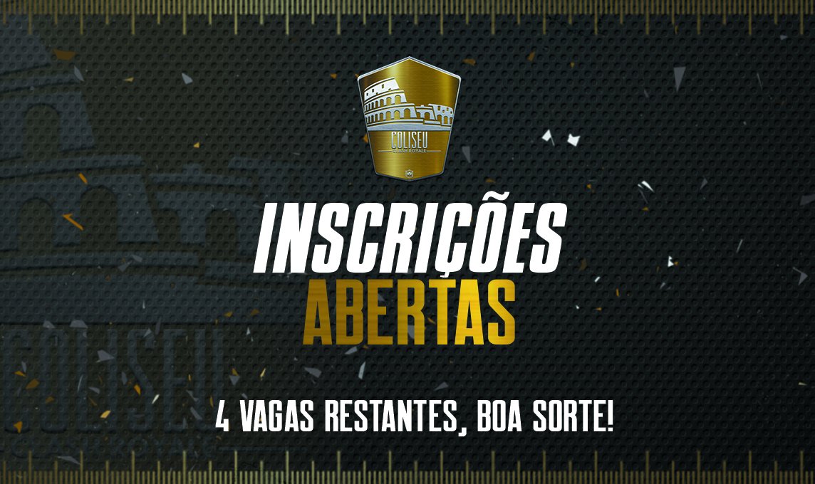 🔥 INSCRIÇÕES ABERTAS! 🔥

As 4 vagas restantes esperam pela sua equipe! 

📌Dia 12/07 às 23:59 fecham as inscrições 
📌Não esqueçam-se de pelo menos um staff entrar no discord 😉
📌Boa sorte para todas as inscritas ☘️🤍
📌 docs.google.com/forms/d/18uT-3… 

#somosCCR