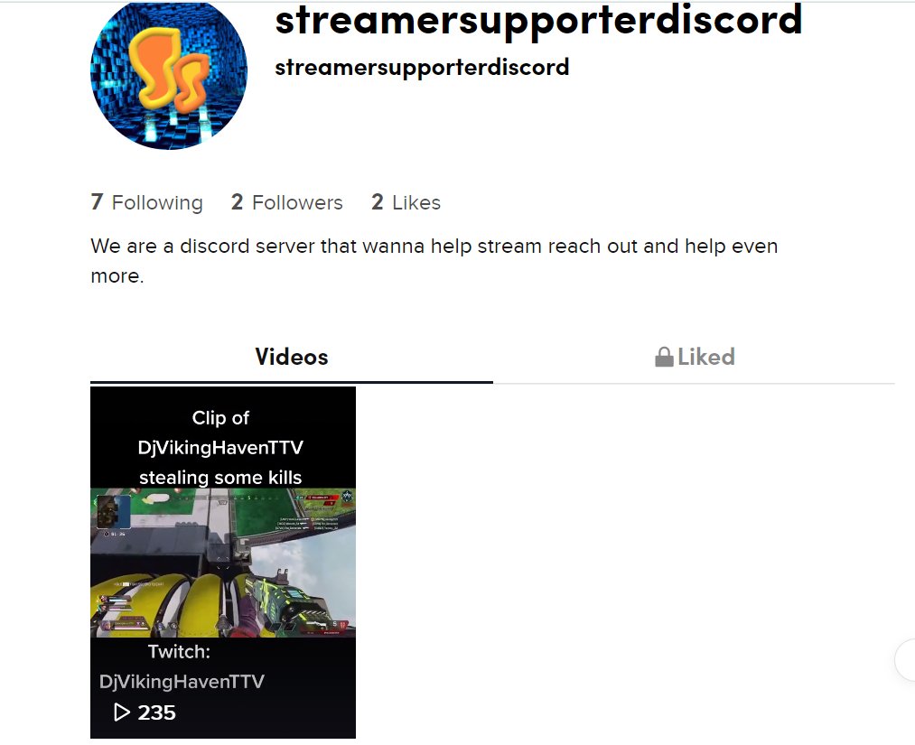 StreamerSptDisc's tweet image. OUR FIRST TIKTOK!!! our first shout out tiktok absoutly blowed up!!! thx everyone. now we just need more clips from all of you!!!