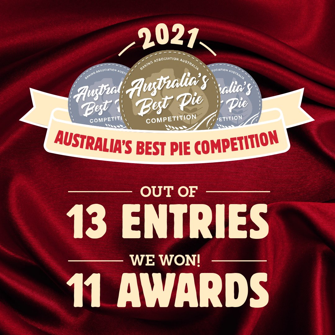 PieFaceAus's tweet photo. We’ve just bagged 11 awards at this year’s Australia’s Best Pie Awards. 
Pie Face, the home of award-winning pies!

#Award #Winning #Pies #Pieface https://t.co/bHtrFmMPgg