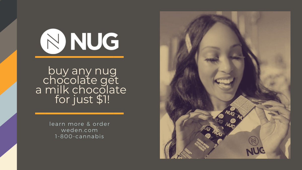 20% off cartridges every tues. at weden! plus deals on nug products all day! buy any nug 6pk joints get an infused preroll for $1, buy a nug 8th get a preroll for $1, buy any nug chocolate get another for $1 

view more deals &amp; order on weden.com or☎️1-800-CANNABIS