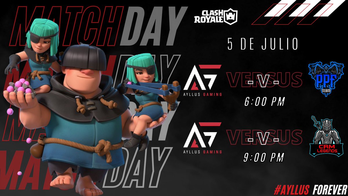 AyllusGaming's tweet image. #CR | ¡MATCH DAY!

🏆 | @LDReSports
🆚 | #TeamPPF
🗓 | J4
🕒 | 18:00🇵🇪

🏆 | @Boss_League1
🆚 | @TeamLions_GG
🗓 | Eliminatorias
🕒 | 21:00🇵🇪

Volvemos a la arena con este par de emocionantes partidos.

¡A ganar!🙌🏽

#GoAyllus #AyllusForever