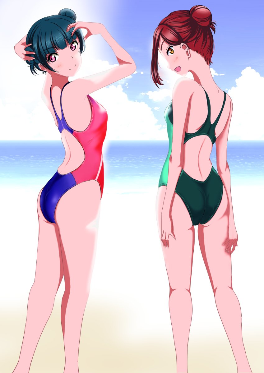 過去絵で評判よかったやつ #桜内梨子 #津島善子 #松浦果南 #小原鞠莉 #黒澤ダイヤ #ラブライブ 