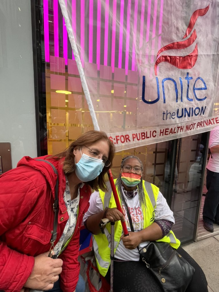 and_unite's tweet photo. #NHS73
#NHSPay15 
#StopCentene 
On 73rd Birthday of the NHS a protest outside department of health and social care to protest about increasing privatisation of the NHS &amp; US healthcare company centene taking over many GP surgeries 
Photos of unite health workers https://t.co/GZyqUNcKXU