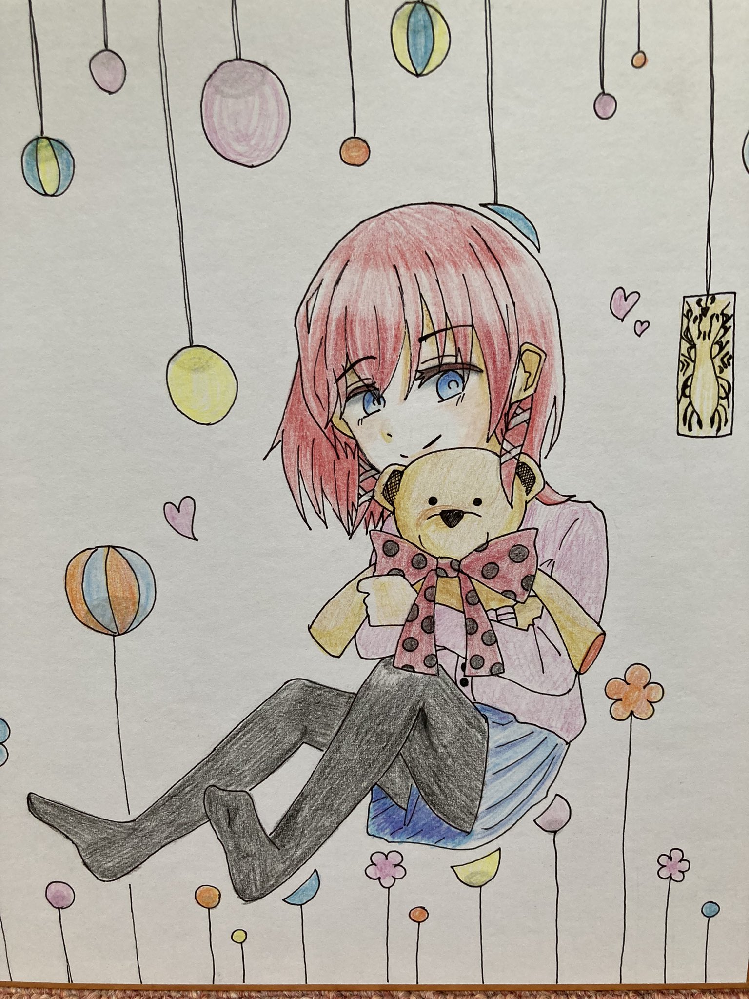 朱福 双星の陰陽師 斑鳩小夜 ちゃん 先日あげた線画の色塗りが完成しました 早くできましたが その分 雑になってしまったところが反省点です イラスト アナログ 色紙 色鉛筆 T Co Jnzcxhrgue Twitter