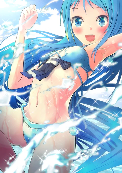 「新しい私の水着、お見せします!」
#艦これ #五月雨 #五月雨進水日 
#五月雨生誕祭2021

さみちゃん進水日おめでとう㊗㊗ 